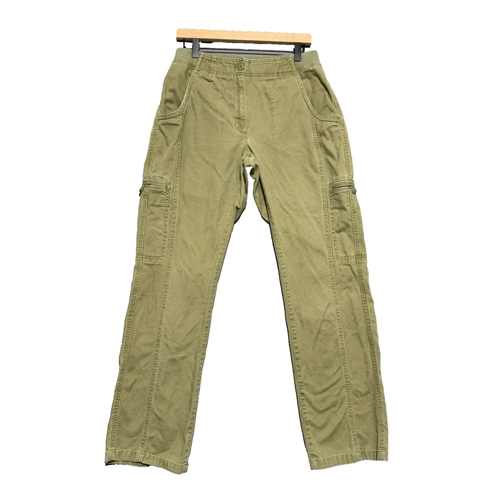 LL Bean Cargo Pants Womens 10 MT Classic Fit Green Gorpcore Earthy Utility